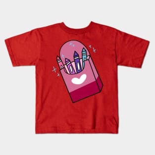 Pink Sparkly Crayon Box Kids T-Shirt